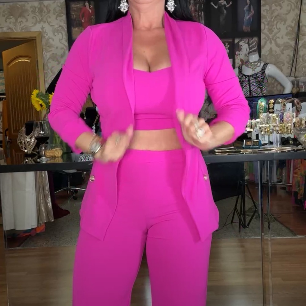 Women's Pink Pants & Jumpsuit Set